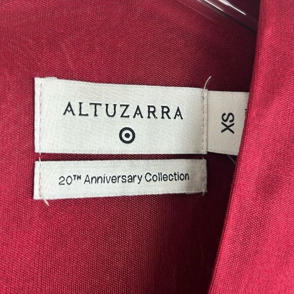 NWOT Altuzarra Target Red Burgundy Long Sleeve Midi Wrap Dress - Picture 7 of 8